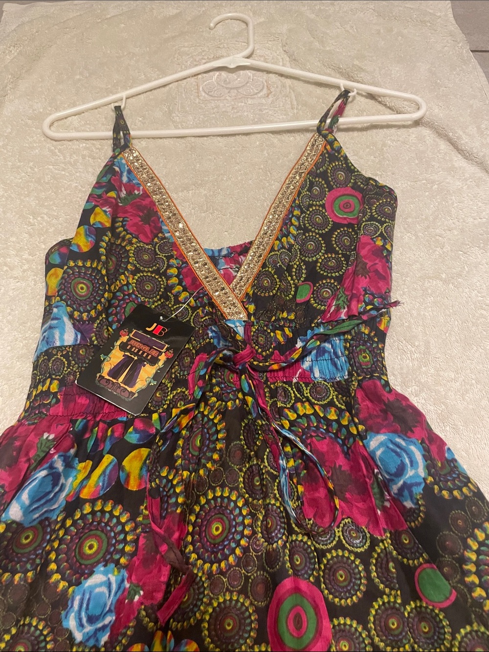 NWT Junglee Billee Vibrant Multicolor Floral Boho Dress - Picture 3 of 7